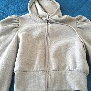 Gray puffy sleeved hoodie
